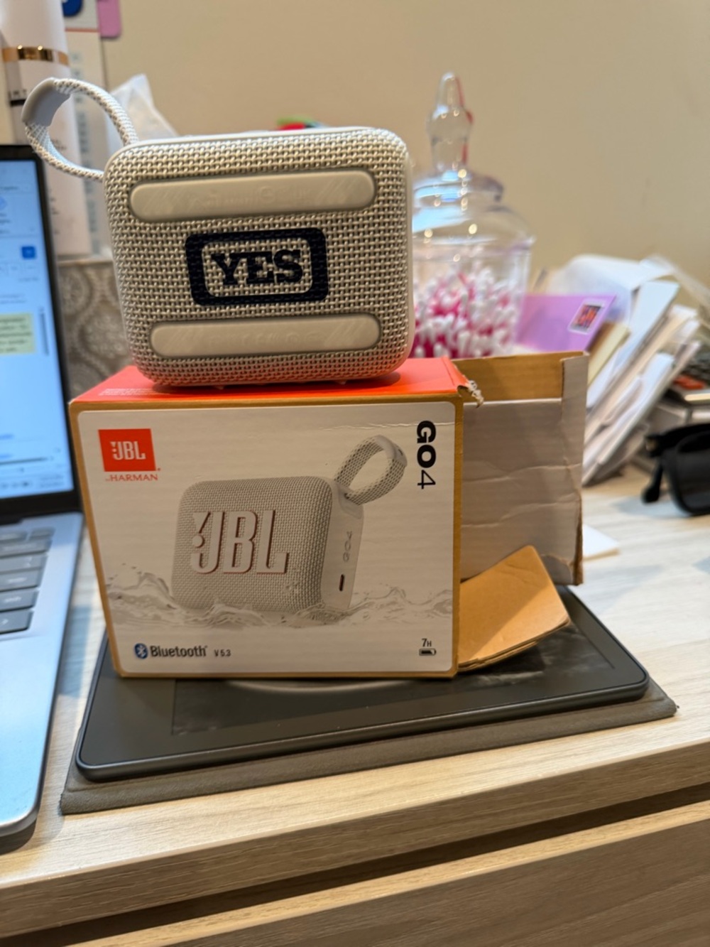 NIB JBL Portable Speaker Gray with YES network logo GREAT FATHERS DAY GIFT